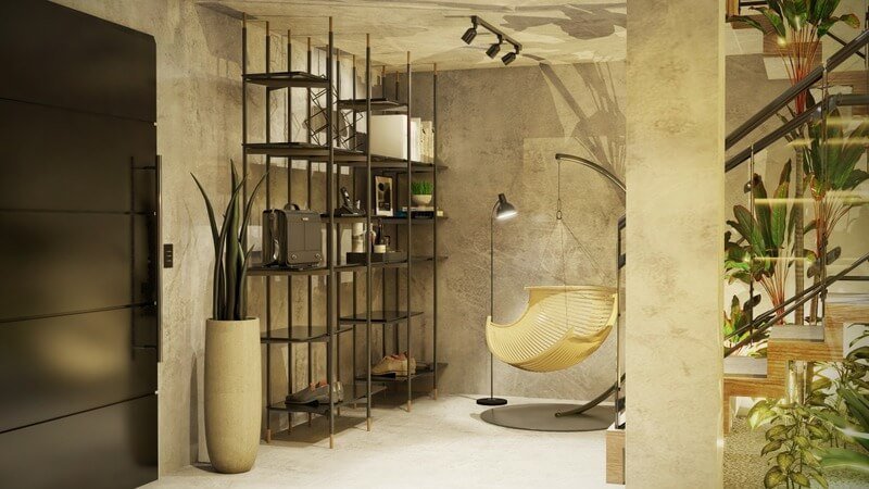 Hall de entrada em Loft Moderno