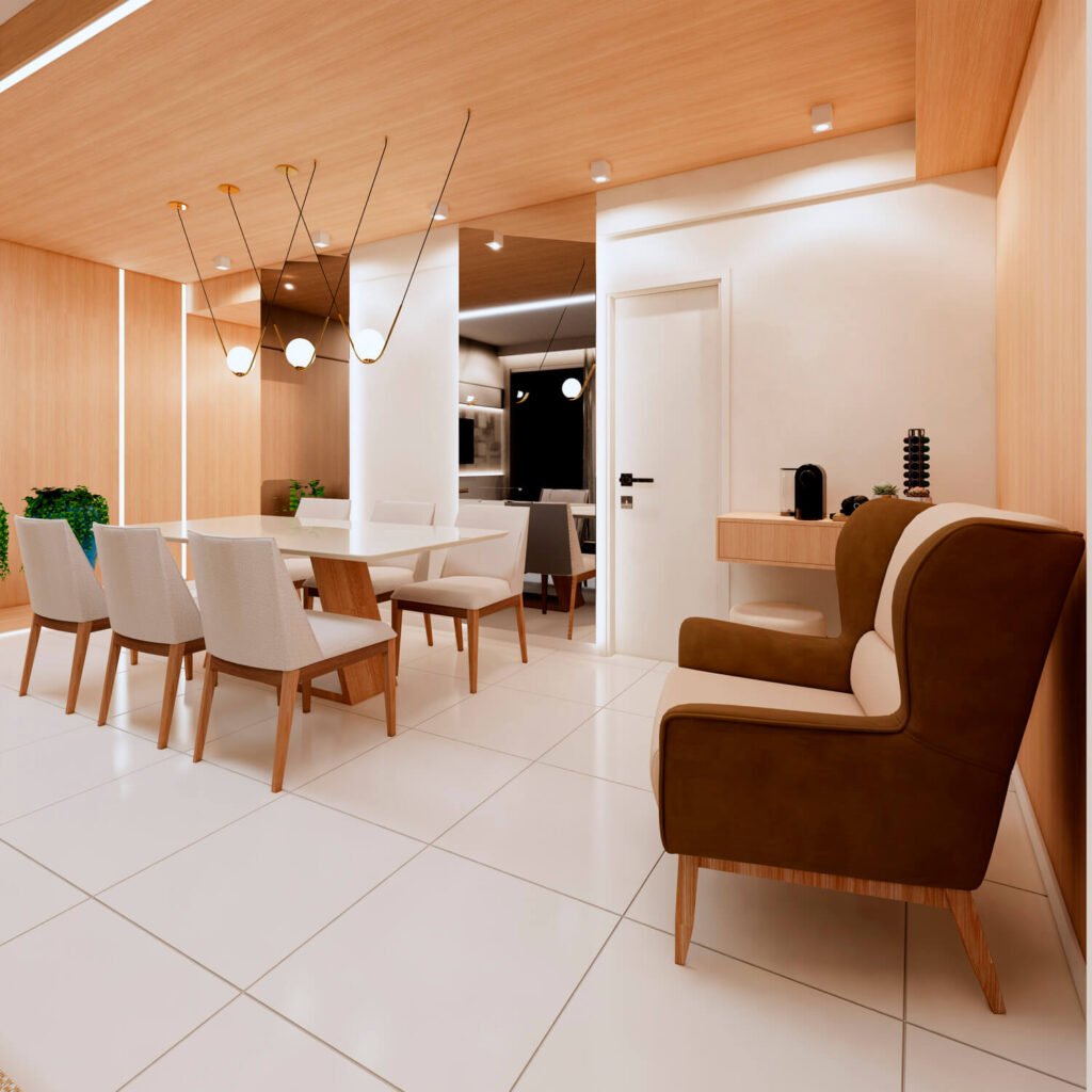 Sala de estar e jantar integrada